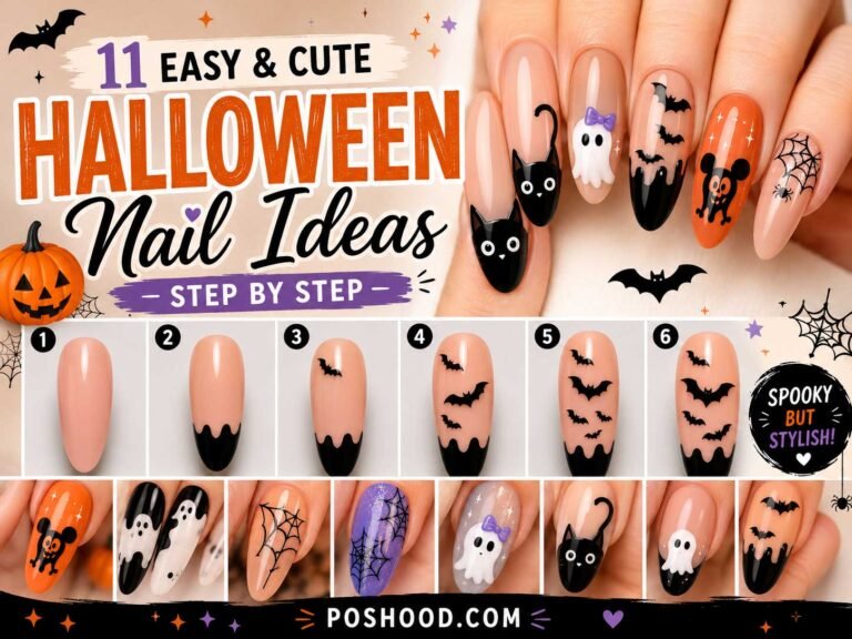 easy Halloween nails, Halloween nail ideas, Halloween nail art, cute Halloween nails, and step-by-step nail art.